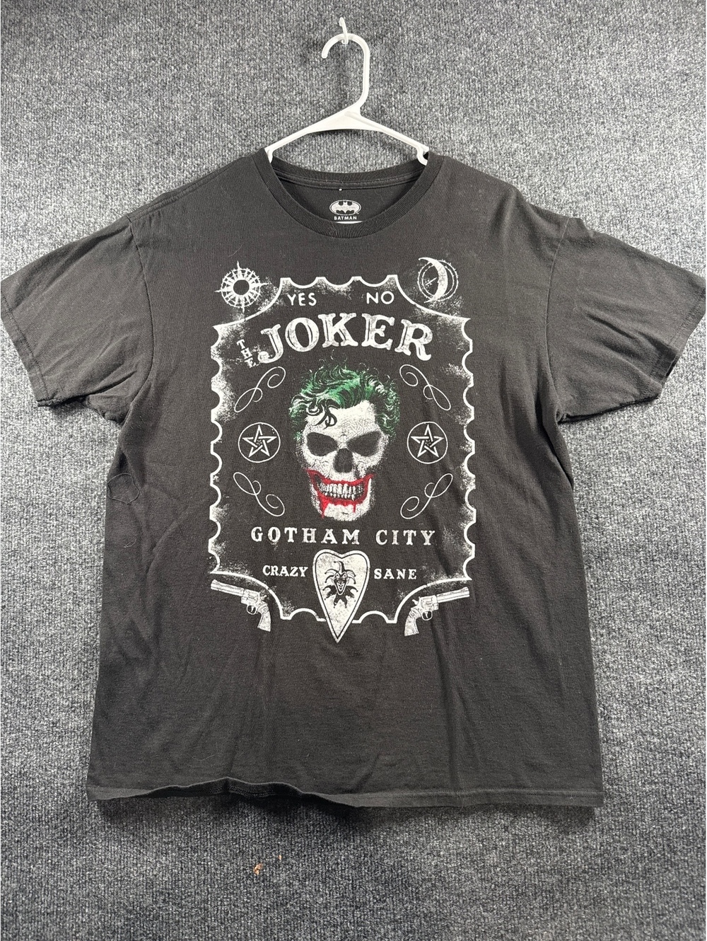DC Comics Batman Joker Gotham City Ouija Board Graphic T Shirt Black Mens  L